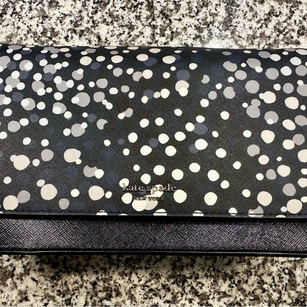 Kate Spade Black and White Dot Clutch